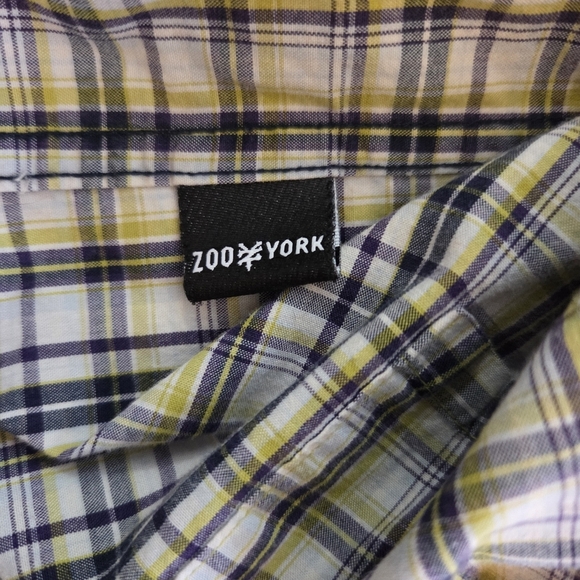 Zoo York Yellow and Black Casual Button Down Shirt Size Med - Picture 8 of 10